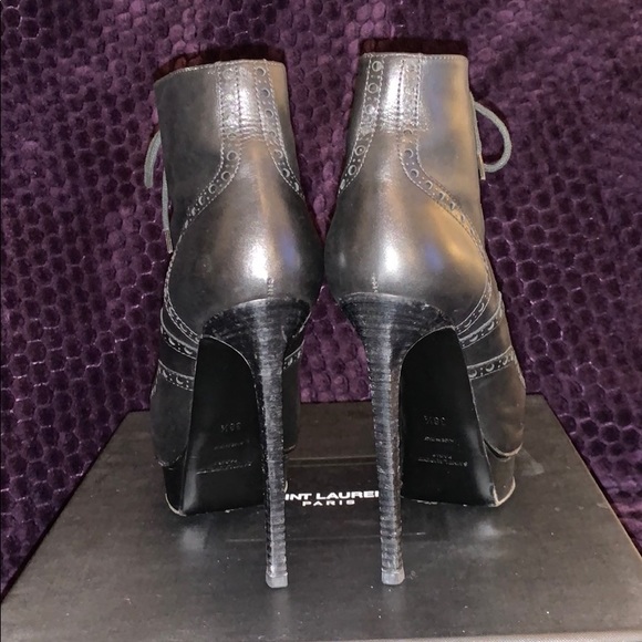 YSL SETA CALF OXFORD NERO BOOTIE - Picture 4 of 11